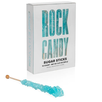 Light Blue Rock Candy Sticks - 12ct