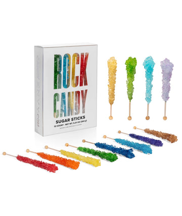 Assorted Rock Candy Sticks - 12ct