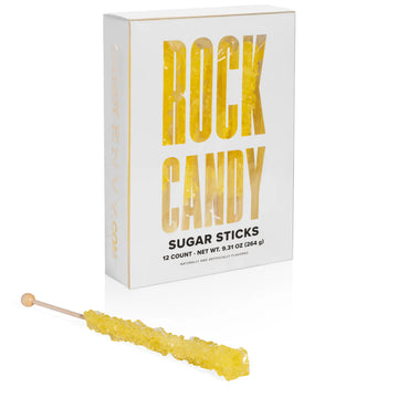 Yellow Rock Candy Sticks - 12ct