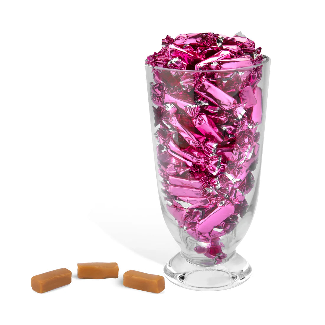 Foiled Wrapped Caramels  - Hot Pink