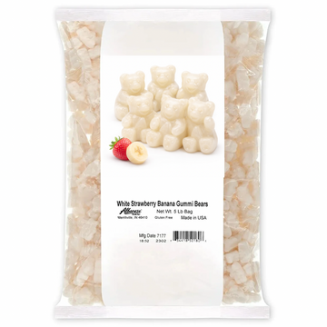 White Strawberry Banana Gummy Bears - 5LB