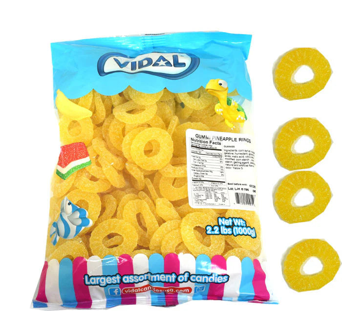 Sour Gummi Pineapple Rings 2.2LBS